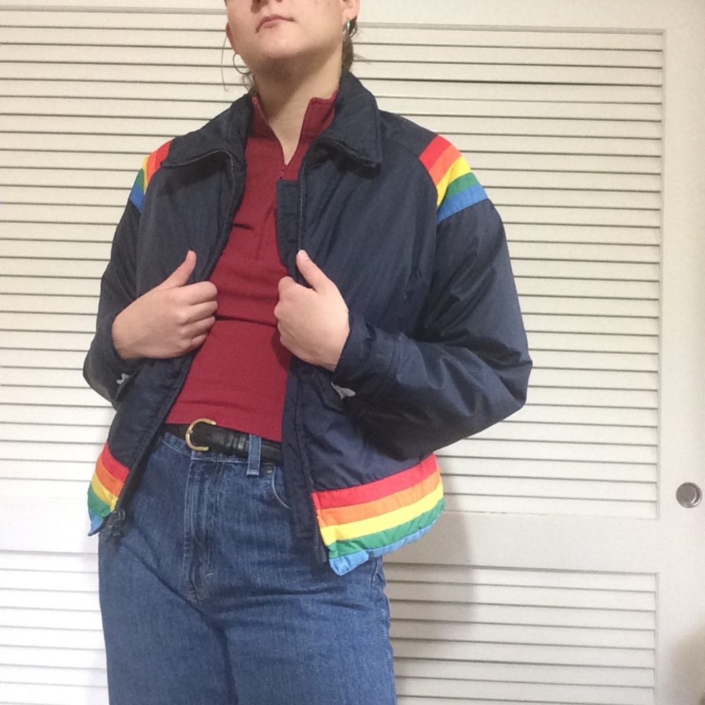 Vintage rainbow down puffer jacket